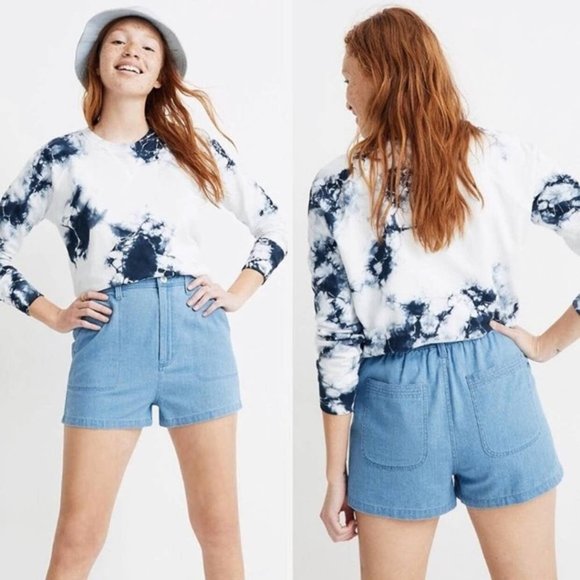 Madewell Camp Shorts Blue - Small - Picture 1 of 3